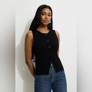 Dynamite Vera Crewneck Button Up Sweater Vest